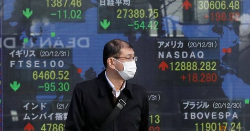 World shares down from record highs as COVID-19 cases top 90 million