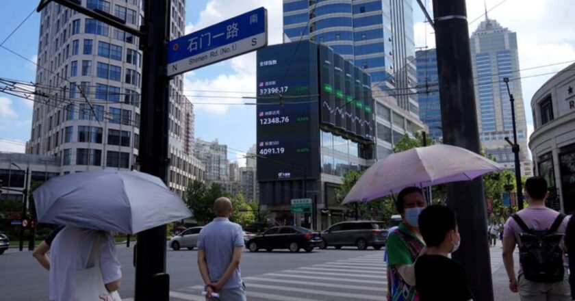 Shares slip, dollar firms on recession concerns